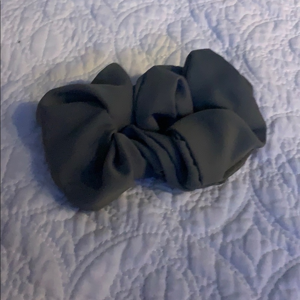 Silky olive green scrunchie